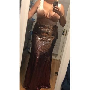 Women's Velvet Sequin Mermaid Long Dress